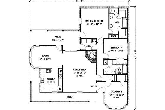 Floor Plan - Main Floor for Victorian House Plan #410-102 - 3 bed, 2 bath