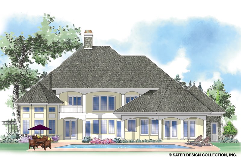 Home Plan - Exterior - Rear Elevation for European House Plan #930-259 - 4 bed, 3.5 bath