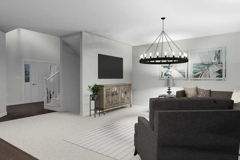 Architectural House Design - Interior - Family Room 1 for Craftsman House Plan #1060-57 - 4 bed, 2.5 bath