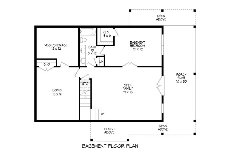 Home Plan - Floor Plan - Lower Floor for Southern House Plan #932-853 - 4 bed, 3.5 bath