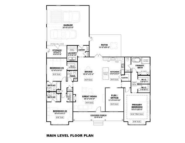 Dream House Plan - Farmhouse Floor Plan - Main Floor Plan #1117-28