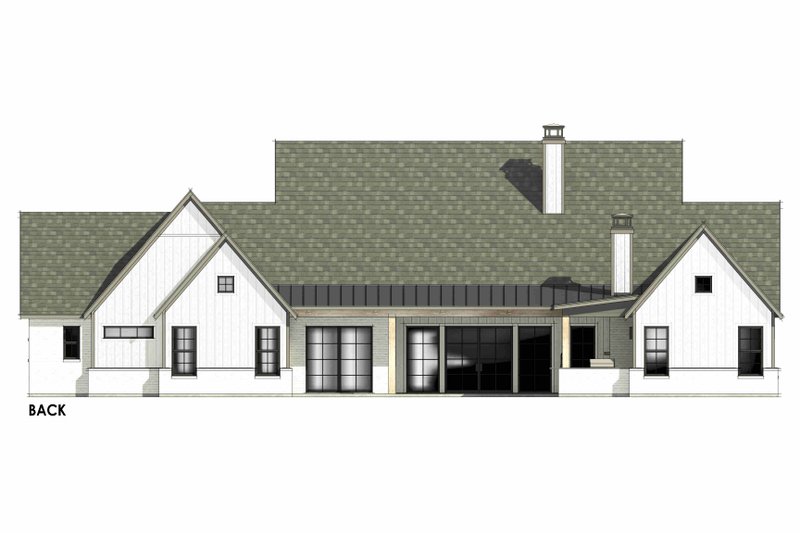 House Design - Exterior - Rear Elevation 1 for Farmhouse House Plan #1096-44 - 4 bed, 4.5 bath
