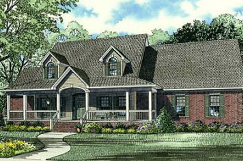 House Blueprint - Traditional Exterior - Front Elevation Plan #17-1179