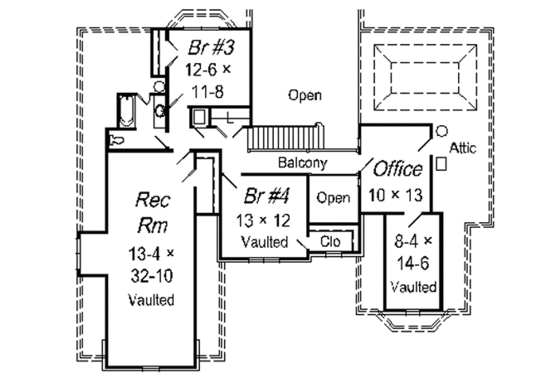 Floor Plan - Upper Floor House Plan #329-306 - 4 bed, 3.5 bath