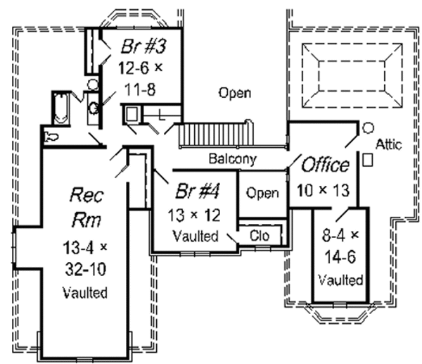 Floor Plan - Upper Floor House Plan #329-306 - 4 bed, 3.5 bath