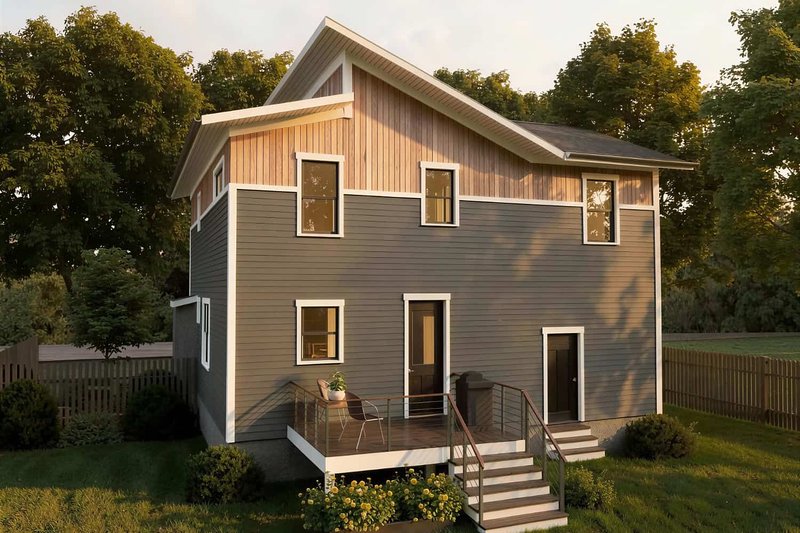 House Blueprint - Exterior - Rear Elevation for Modern House Plan #79-376 - 4 bed, 2.5 bath