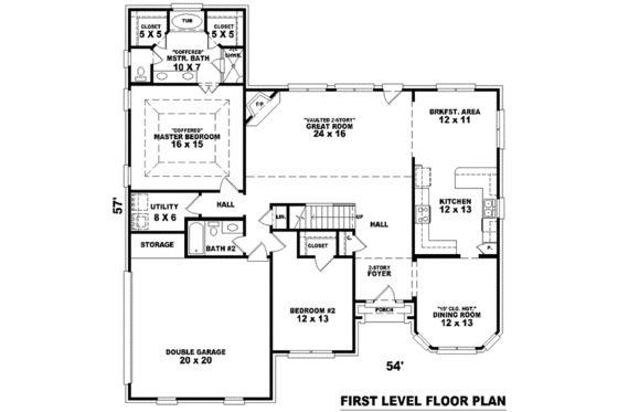 Floor Plan - Main Floor for Traditional House Plan #81-970 - 4 bed, 3 bath