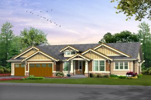 Craftsman Exterior - Front Elevation Plan #132-201