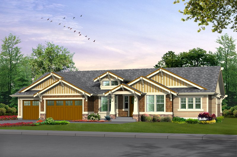Dream House Plan - Craftsman Exterior - Front Elevation Plan #132-201