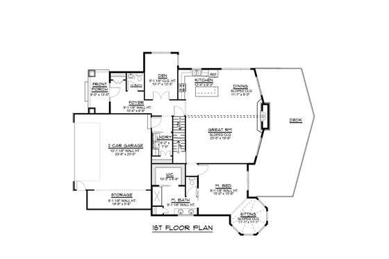 Floor Plan - Main Floor for Craftsman House Plan #1064-23 - 5 bed, 3.5 bath