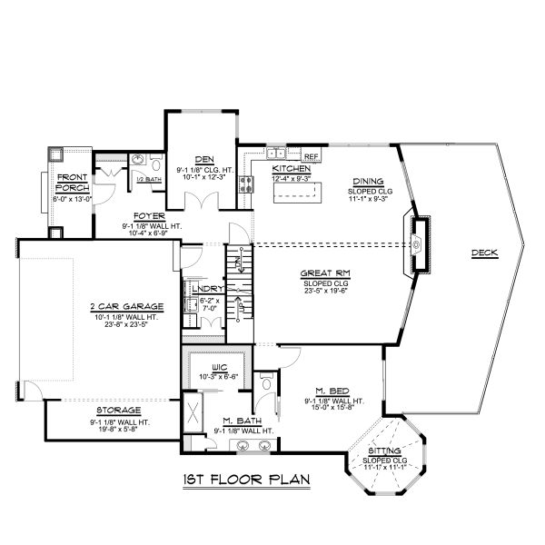 House Design - Craftsman Floor Plan - Main Floor Plan #1064-23