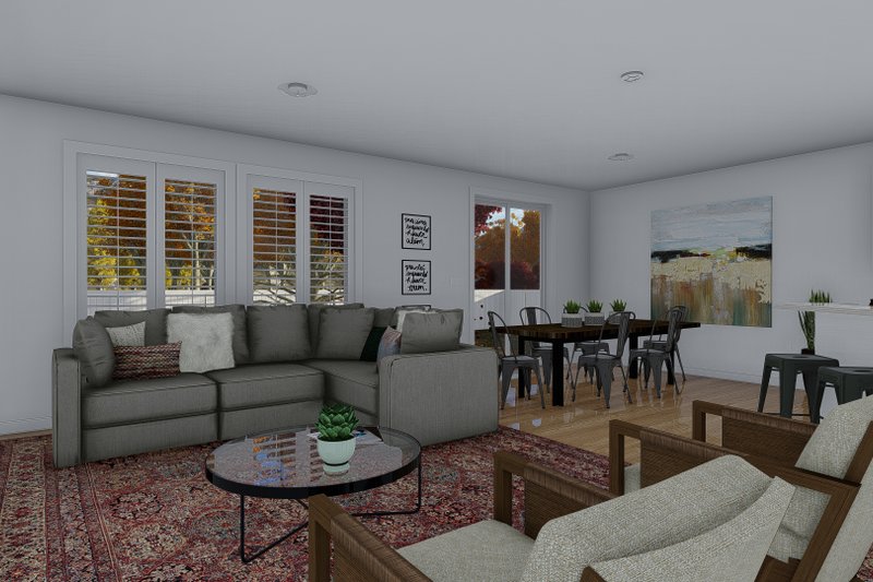 House Plan Design - Interior - Family Room for Craftsman House Plan #1060-50 - 4 bed, 3 bath