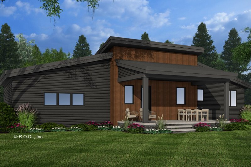 Dream House Plan - Exterior - Rear Elevation 2 for Modern House Plan #51-1308 - 2 bed, 2 bath