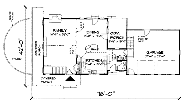 Country Floor Plan - Main Floor Plan #75-104