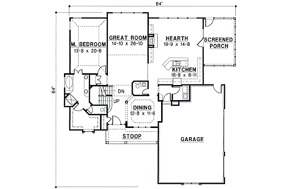 Traditional Floor Plan - Main Floor Plan #67-419