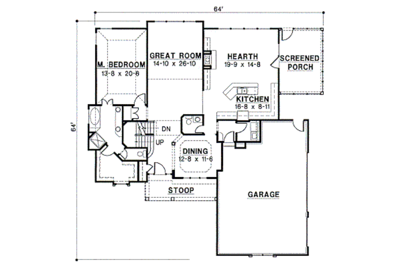 Traditional Style House Plan - 4 Beds 3.5 Baths 2908 Sq/Ft Plan #67-419 ...