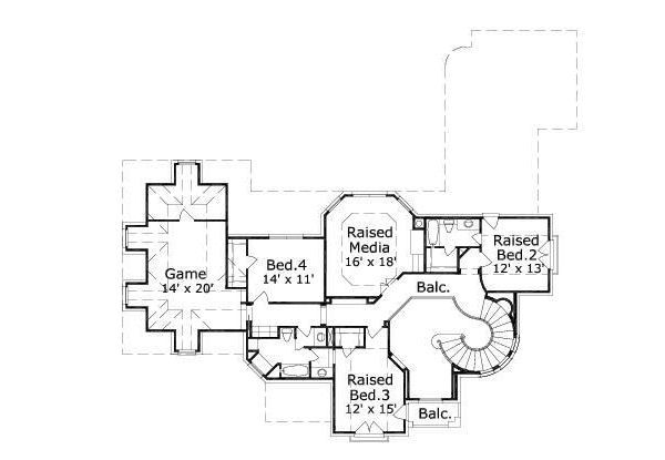 European Floor Plan - Upper Floor Plan #411-507