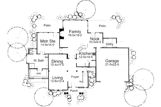 Floor Plan - Main Floor for Traditional House Plan #120-107 - 4 bed, 4 bath