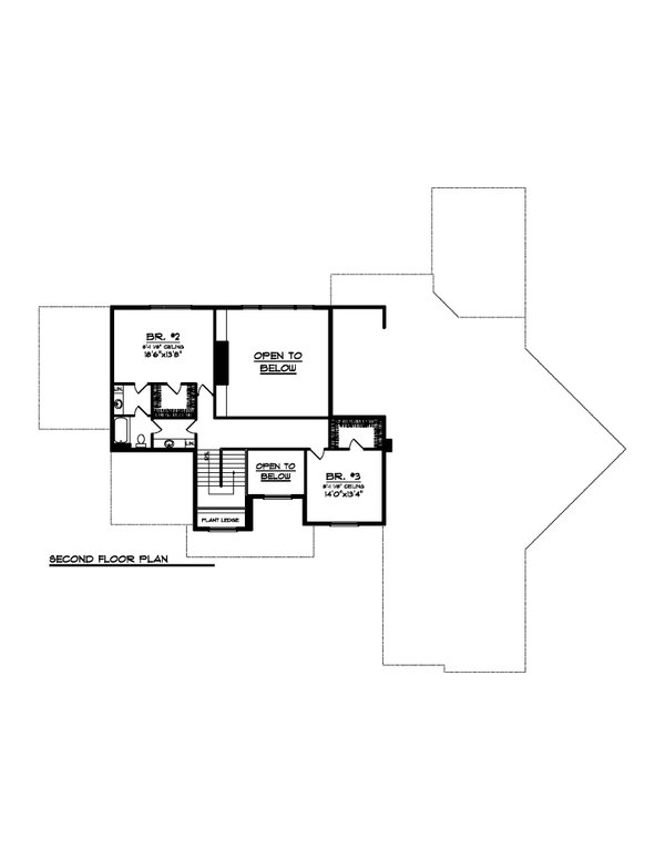 Traditional Floor Plan - Upper Floor Plan #70-1554