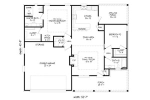 Floor Plan - Main Floor for Traditional House Plan #932-143 - 2 bed, 2 bath