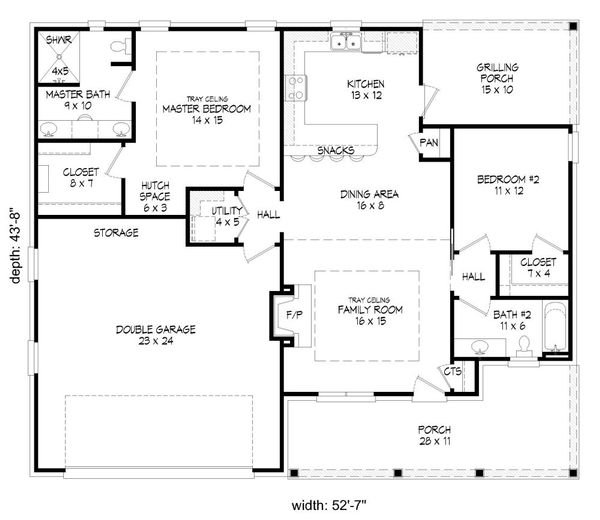 Traditional Floor Plan - Main Floor Plan #932-143