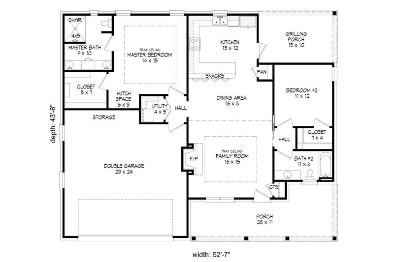 Dream House Plan - Floor Plan - Main Floor for Traditional House Plan #932-143 - 2 bed, 2 bath