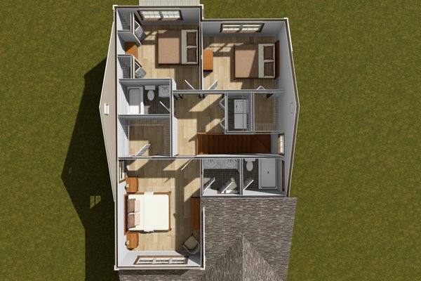 House Blueprint - Cottage Floor Plan - Upper Floor Plan #513-2348