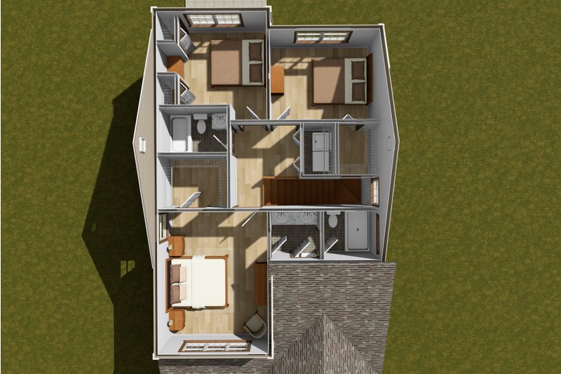 Architectural House Design - Floor Plan - Upper Floor 1 for Cottage House Plan #513-2348 - 4 bed, 3.5 bath