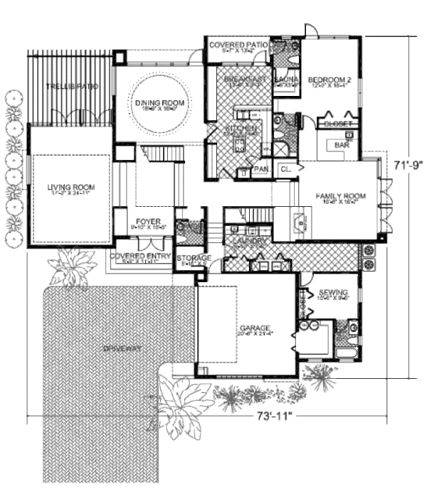 Modern Floor Plan - Main Floor Plan #420-240