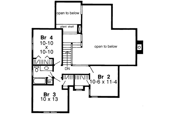 Floor Plan - Upper Floor for Traditional House Plan #312-127 - 4 bed, 2.5 bath