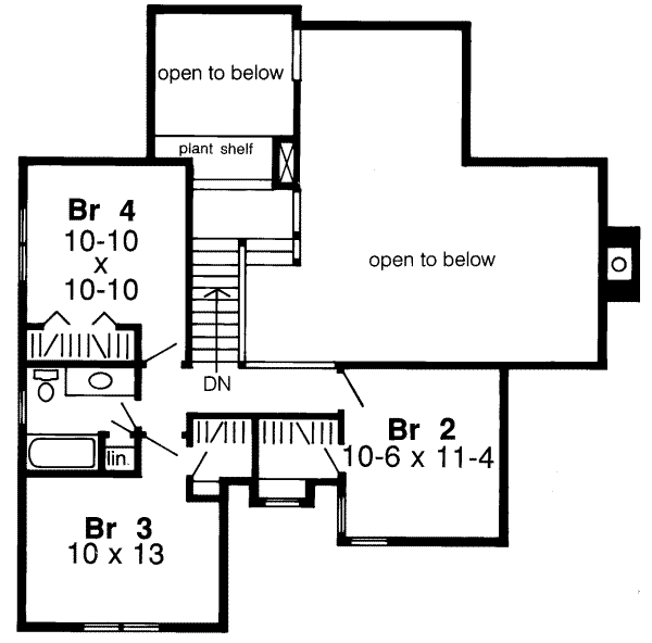 Traditional Floor Plan - Upper Floor Plan #312-127