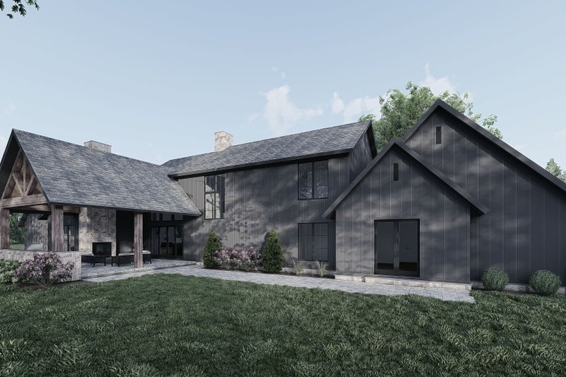 Home Plan - Exterior - Rear Elevation for Contemporary House Plan #923-400 - 4 bed, 3.5 bath