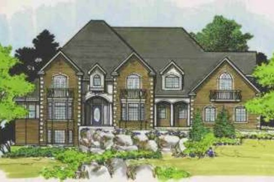Exterior - Front Elevation for European House Plan #308-162 - 4 bed, 2.5 bath
