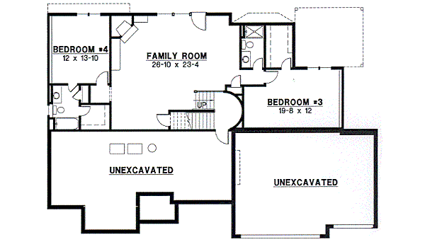 European Floor Plan - Lower Floor Plan #67-253