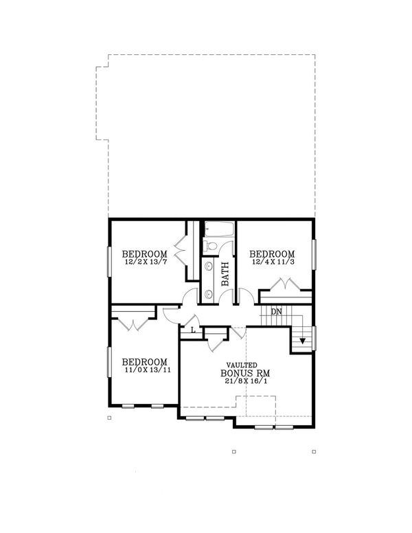 Craftsman Floor Plan - Upper Floor Plan #53-478