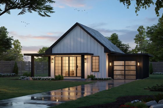 Exterior - Front Elevation for Contemporary House Plan #20-2511 - 2 bed, 1 bath