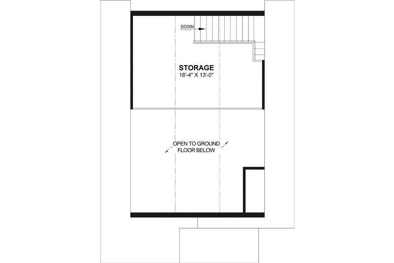 Architectural House Design - Floor Plan - Upper Floor for Farmhouse House Plan #23-2888, 1 bath