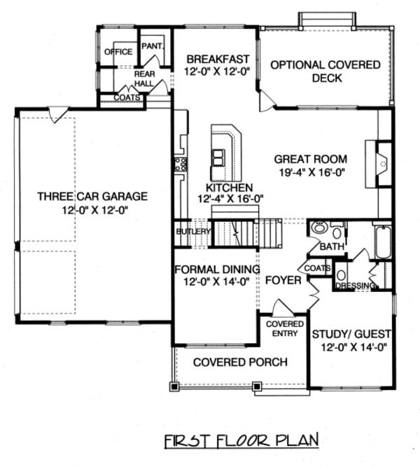 Tudor Floor Plan - Main Floor Plan #413-840