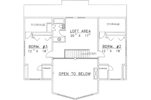 Floor Plan - Upper Floor for Modern House Plan #117-458 - 3 bed, 3 bath