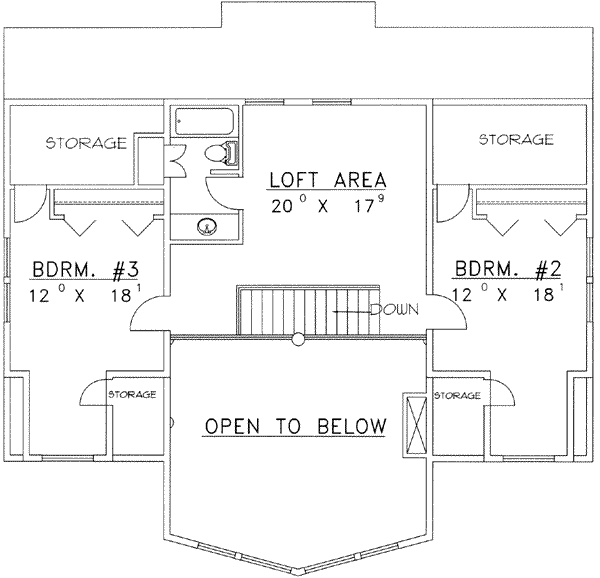 Architectural House Design - Modern Floor Plan - Upper Floor Plan #117-458