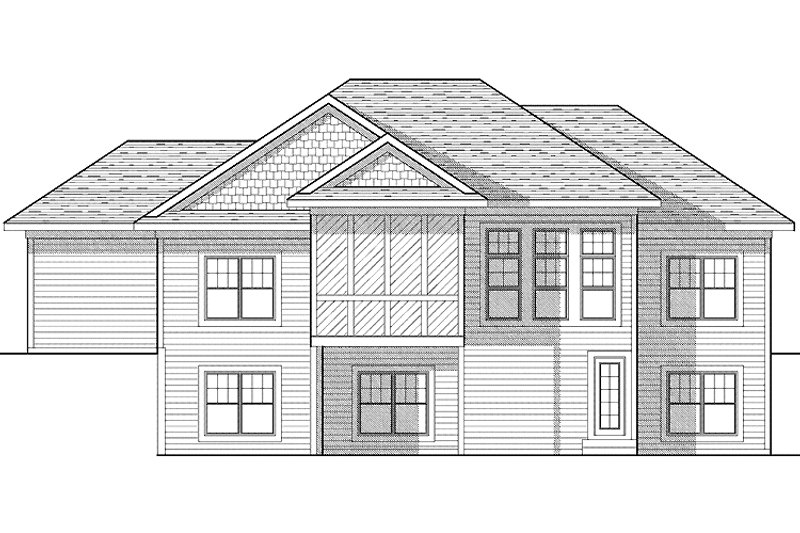 Architectural House Design - Exterior - Rear Elevation for Country House Plan #70-1404 - 5 bed, 3 bath