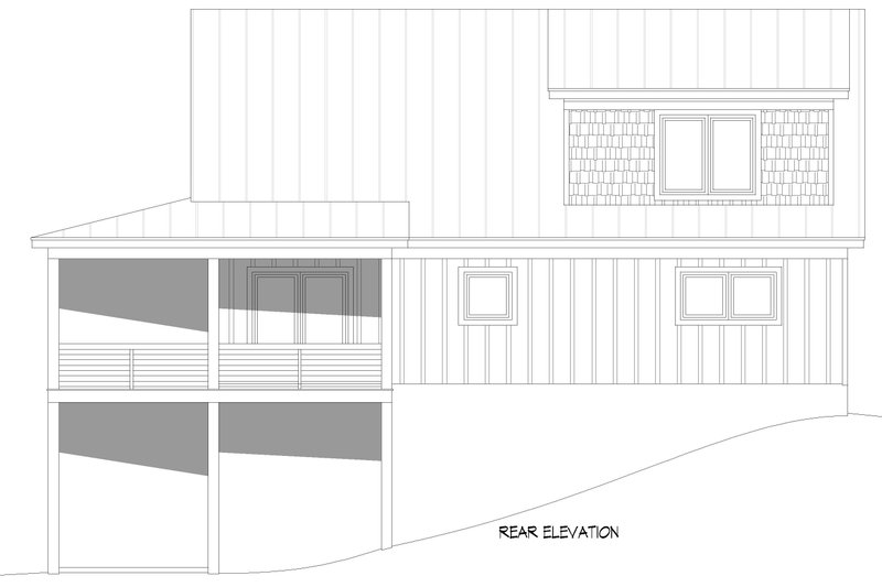 House Blueprint - Exterior - Rear Elevation 1 for Country House Plan #932-1411 - 3 bed, 2.5 bath