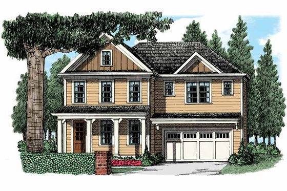 Exterior - Front Elevation 3 for Country House Plan #927-949 - 4 bed, 2.5 bath