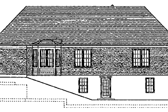 Exterior - Rear Elevation for Traditional House Plan #46-698 - 3 bed, 2 bath