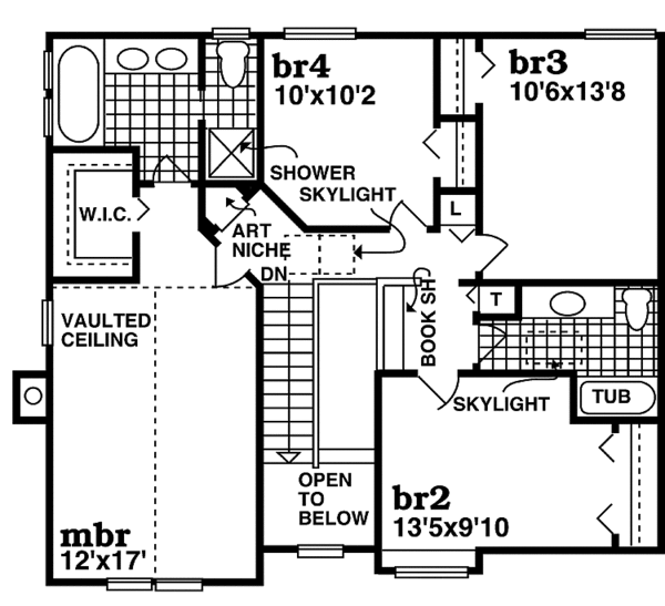 House Plan Design - Country Floor Plan - Upper Floor Plan #47-944