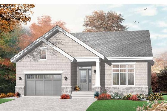 Exterior - Front Elevation 3 for Craftsman House Plan #23-2436 - 2 bed, 1 bath