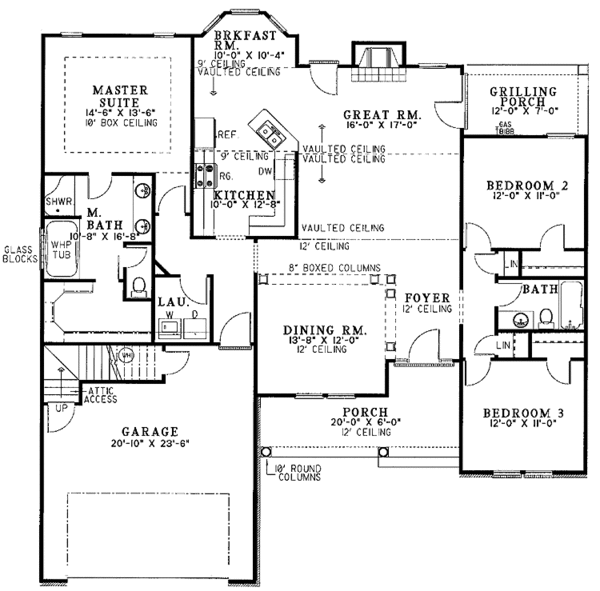 House Plan Design - European Floor Plan - Main Floor Plan #17-3172