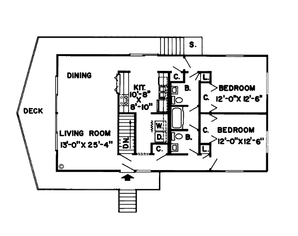 Bungalow Floor Plan - Main Floor Plan #312-762