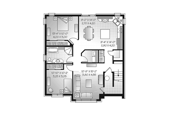 Floor Plan - Lower Floor for European House Plan #23-2448 - 6 bed, 3 bath