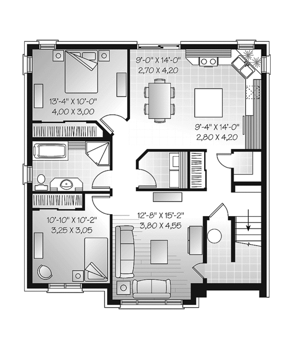 Home Plan - European Floor Plan - Lower Floor Plan #23-2448